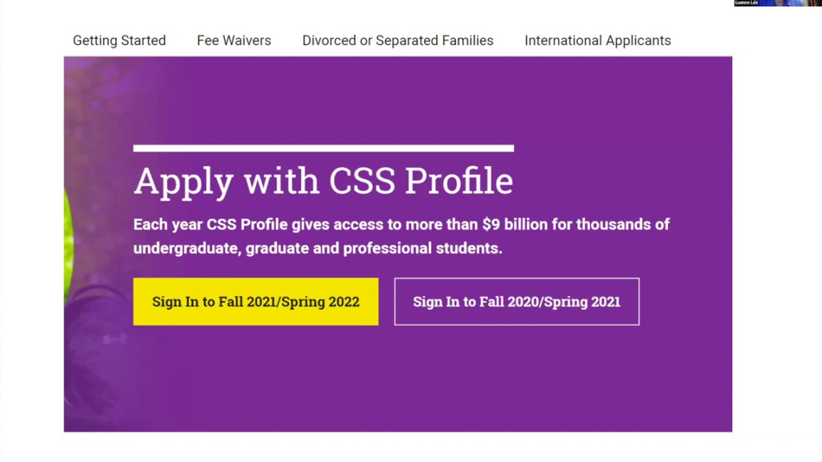 CSS Profile Step by Step Walkthrough