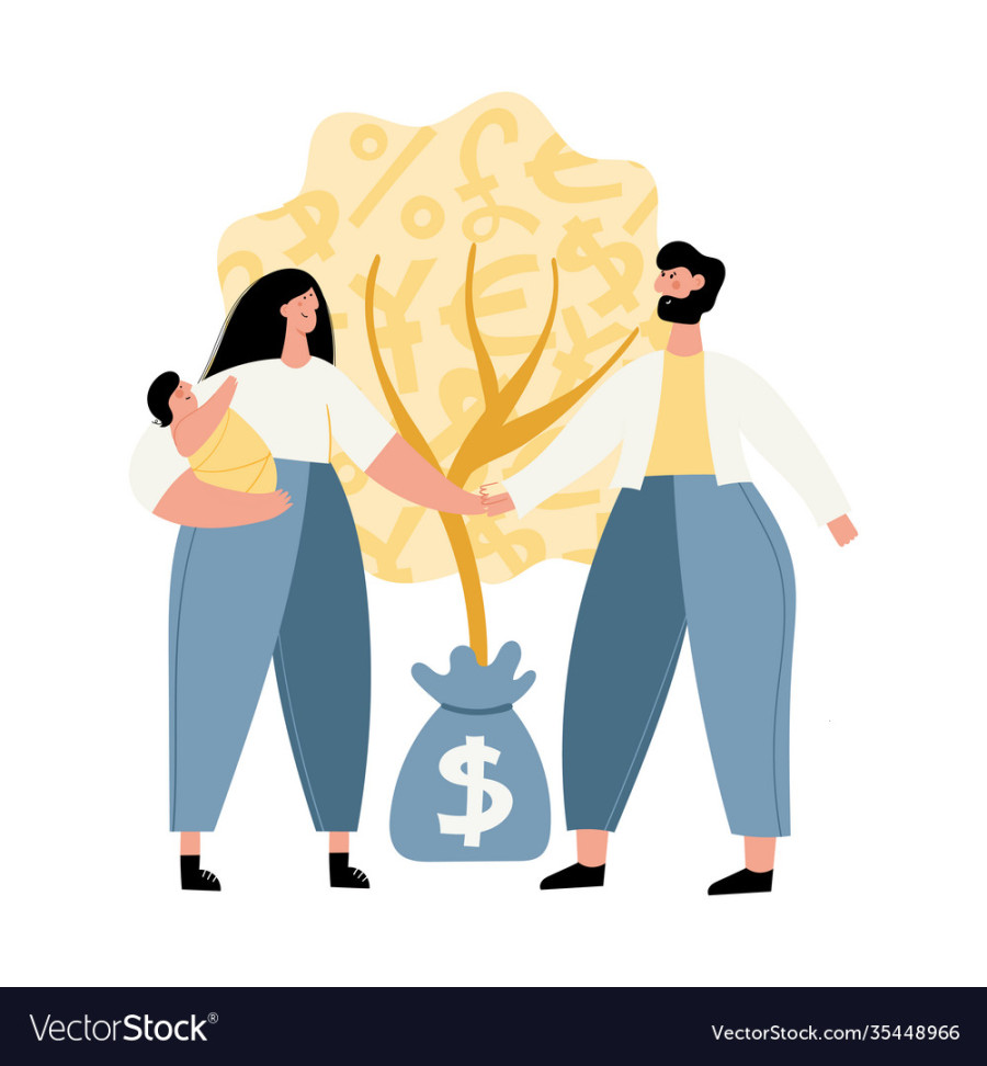 Family finance management Royalty Free Vector Image