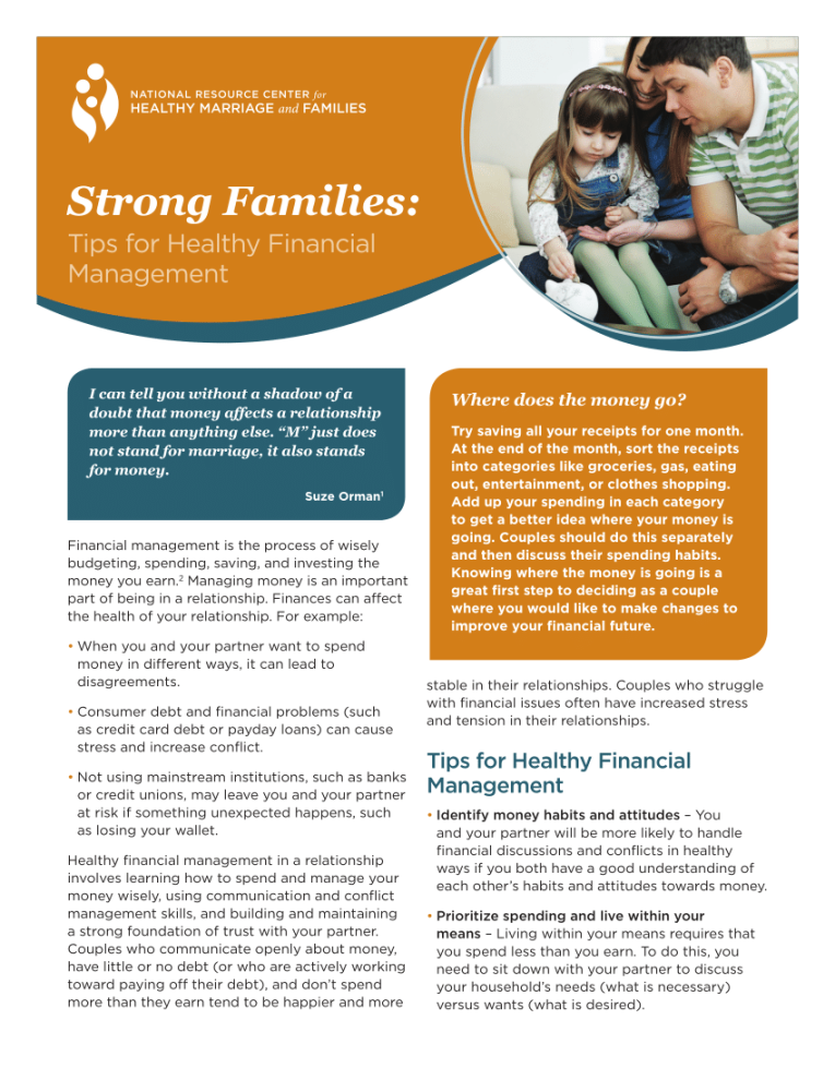 PDF) Strong Families: Tips for Healthy Financial Management