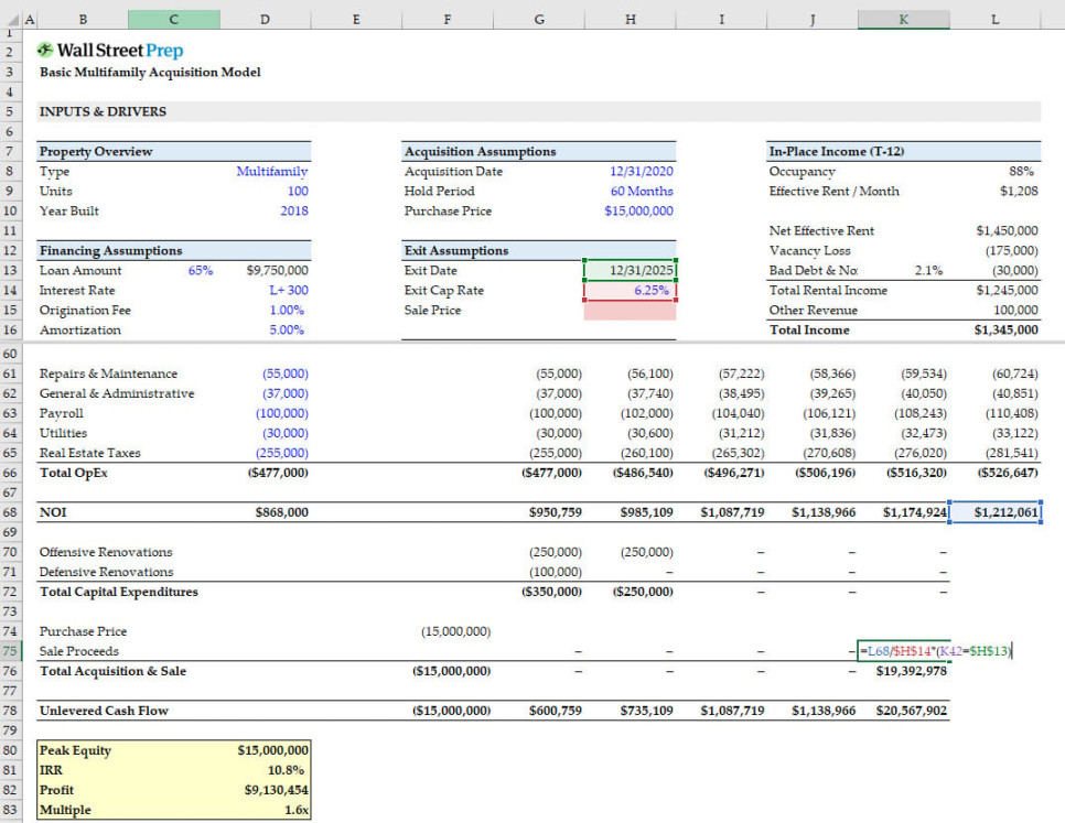 Real Estate Financial Model  Acquisition Excel Tutorial